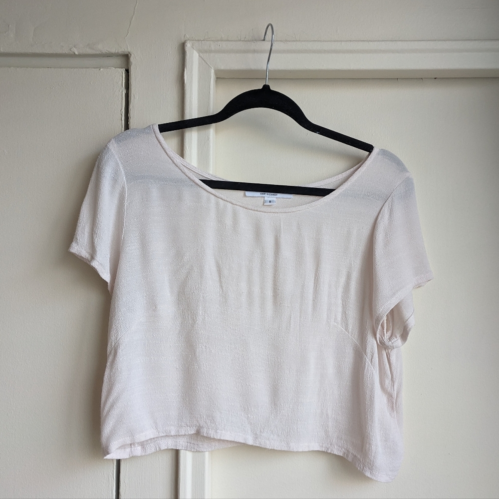 Birds of North America Pale Pink Crop Top